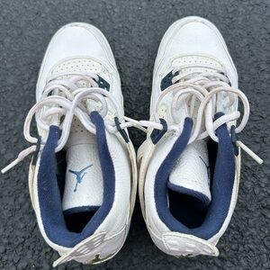 Jordan Kids White and Navy Sneakers